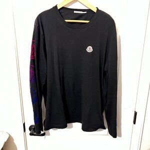 $1195 Authentic MONCLER Made in Turkey Men's Long Sleeve Black T-Shirt Sz.XL